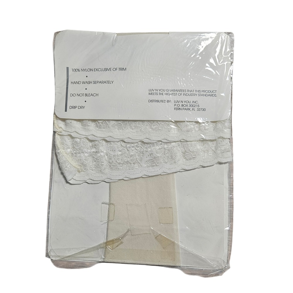 Luv n You Sandra 22" Thigh Stockings Lace Silicone Band Stay Up Hosiery OS Ivory - Picture 2 of 3